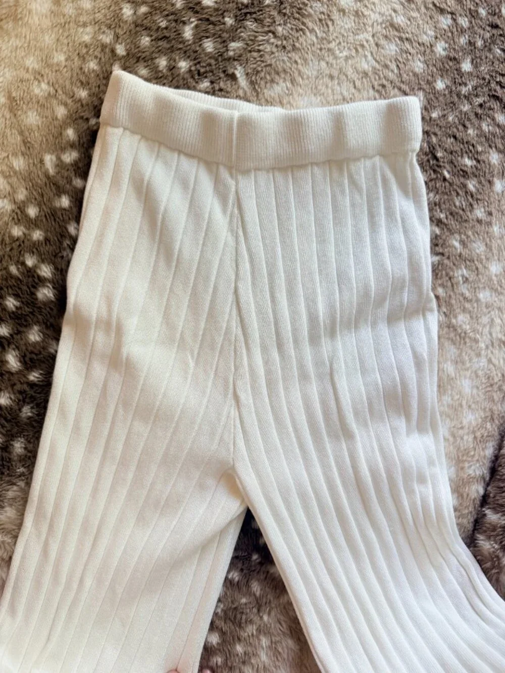 Size S White Ribbed Knit Tank & Wide Leg Sweater Lounge Pant Set